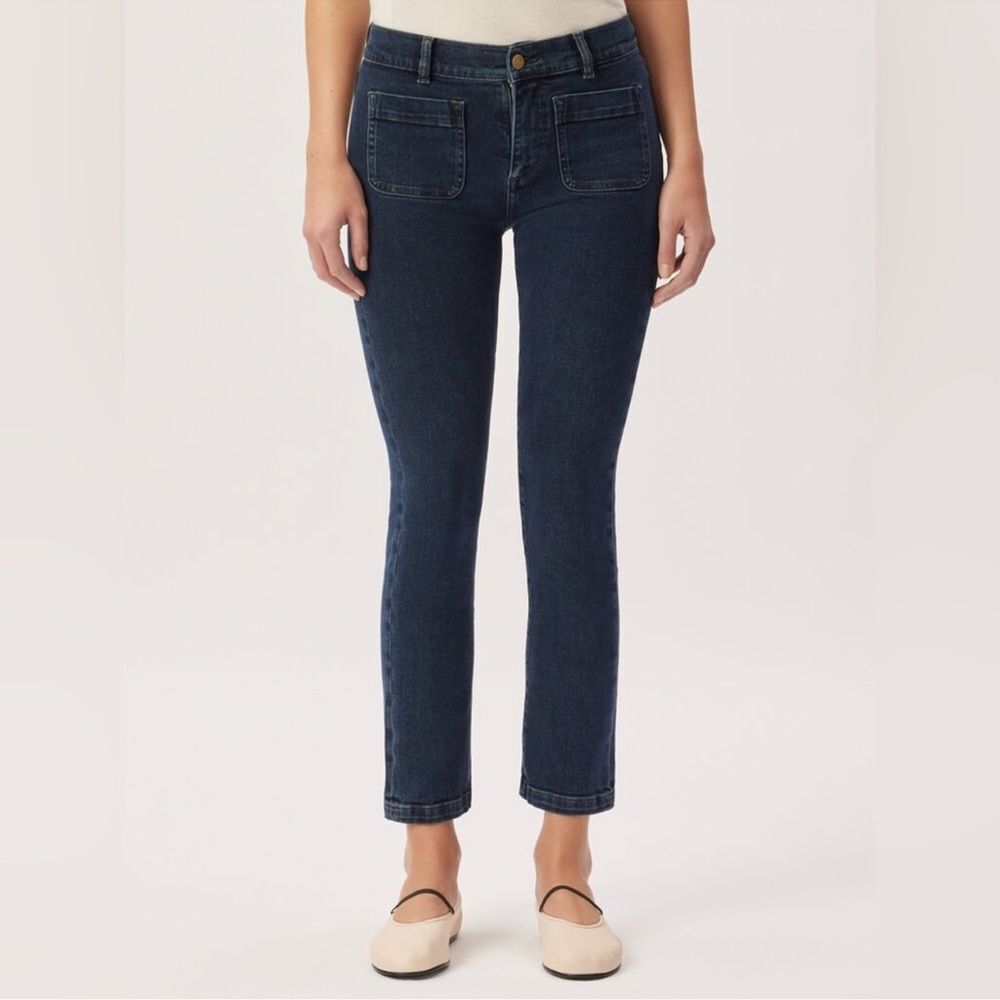 DL1961 Mara Mid Rise Instasculpt Straight Ankle Jeans in Seacliff Size 27
